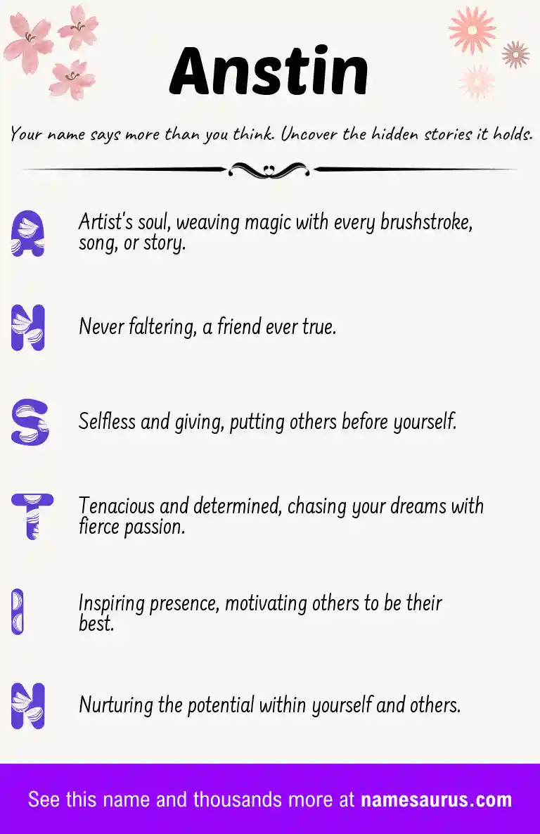 Acrostic poem about Anstin.