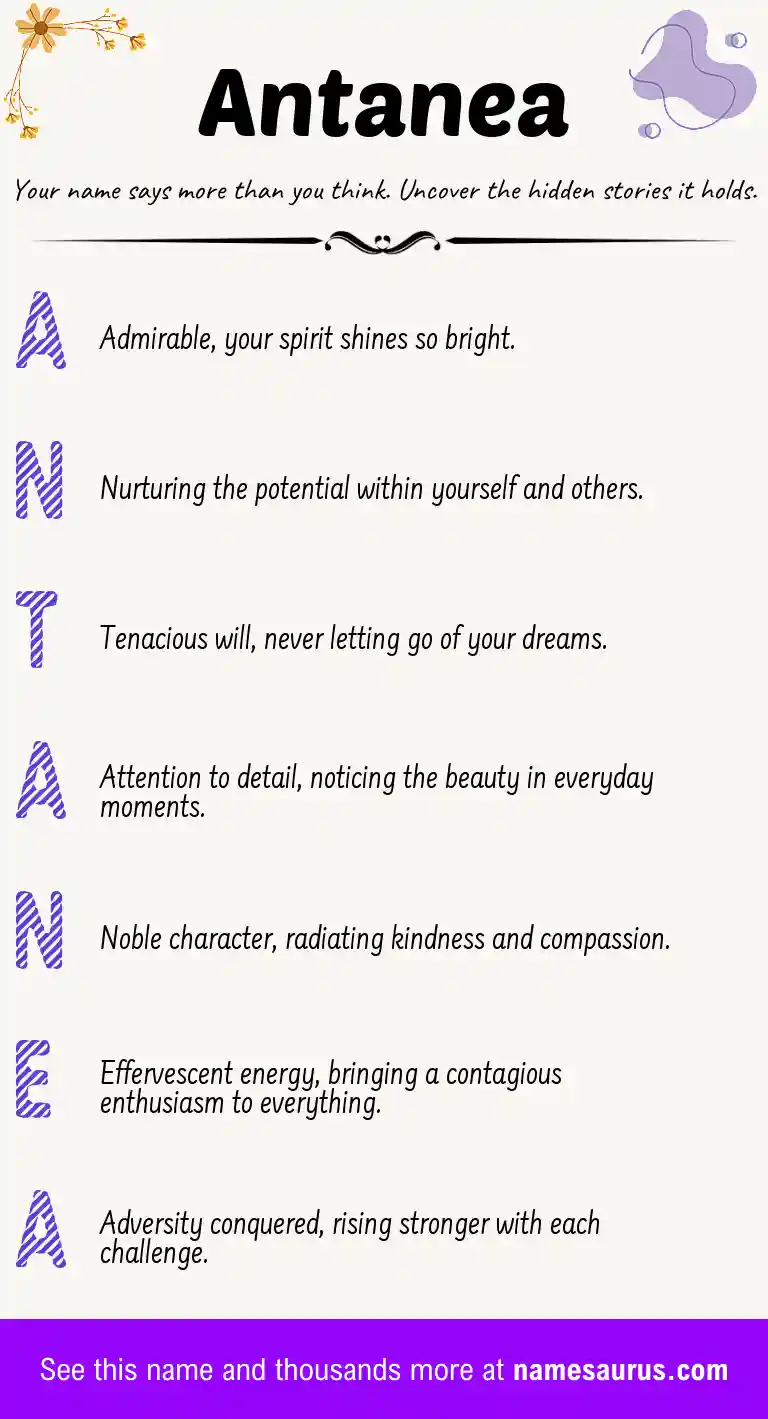 Acrostic poem about Antanea.