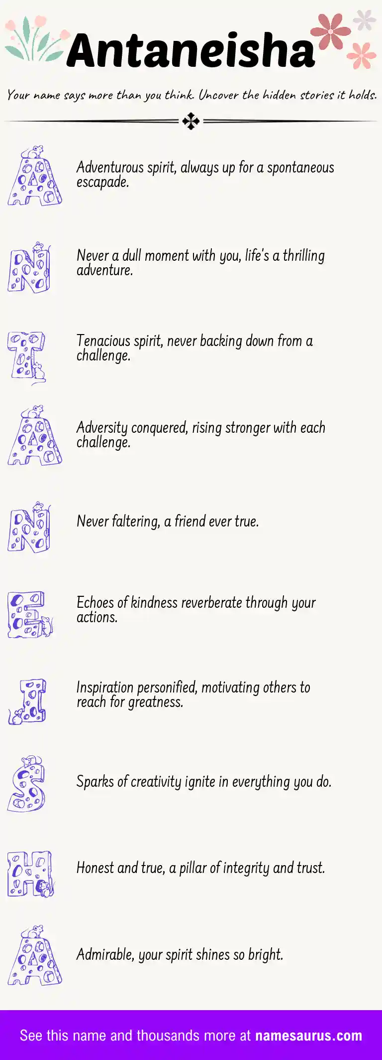 Acrostic poem about Antaneisha.