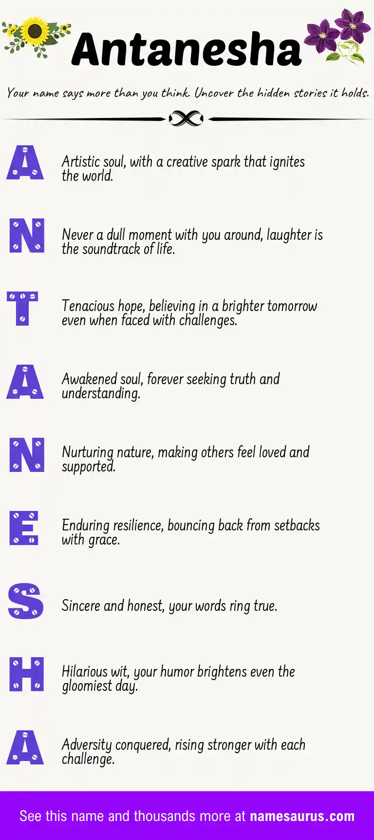 Acrostic poem about Antanesha.