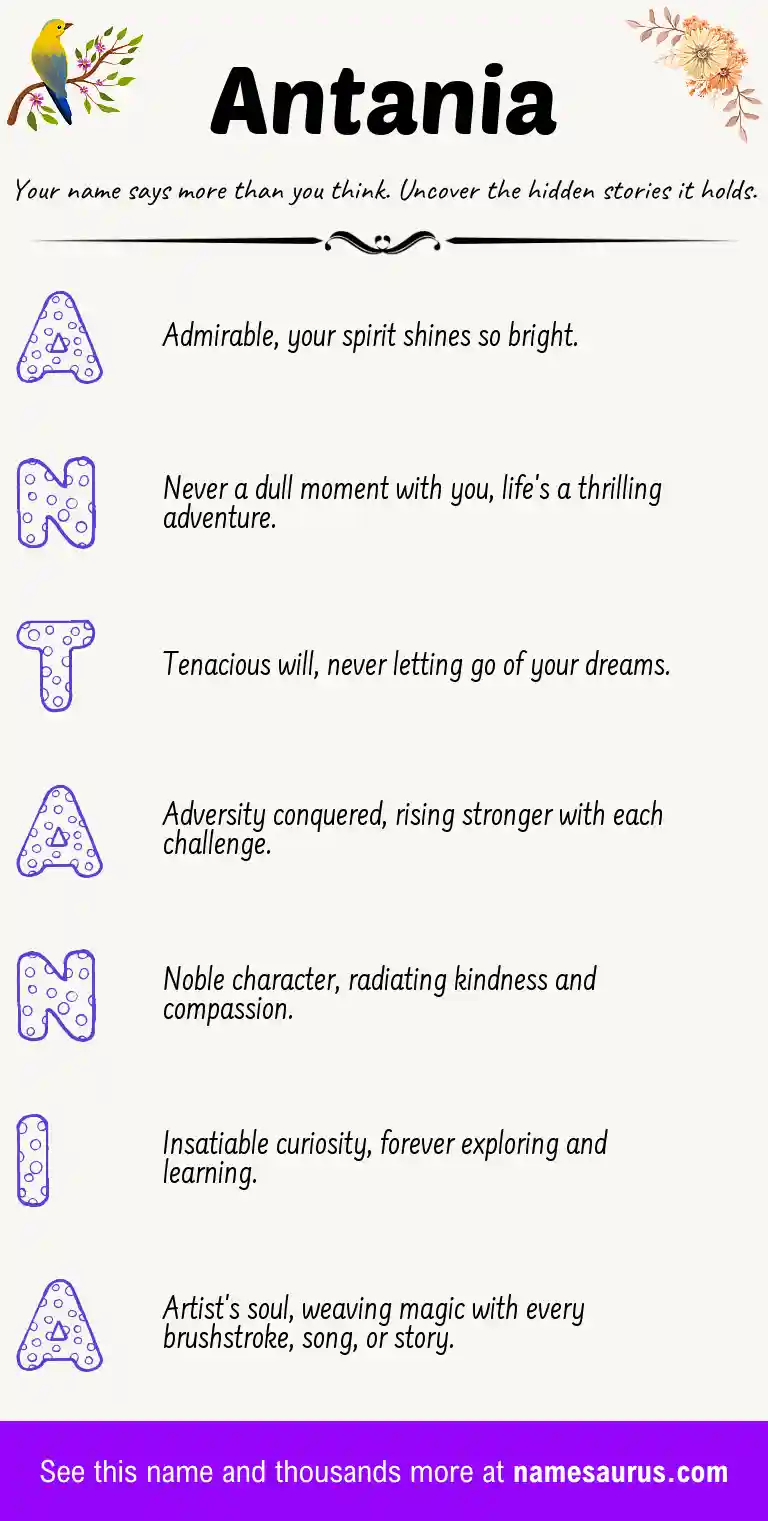 Acrostic poem about Antania.