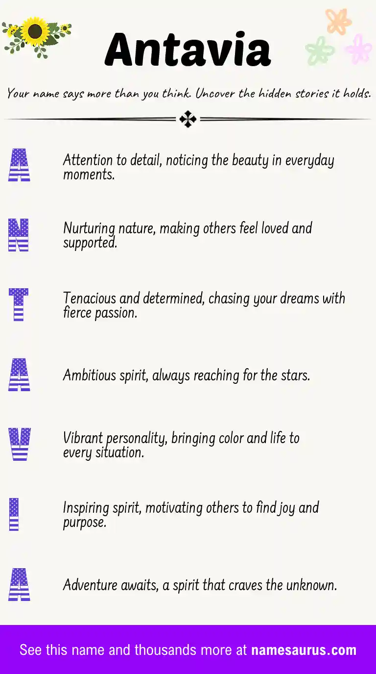 Acrostic poem about Antavia.