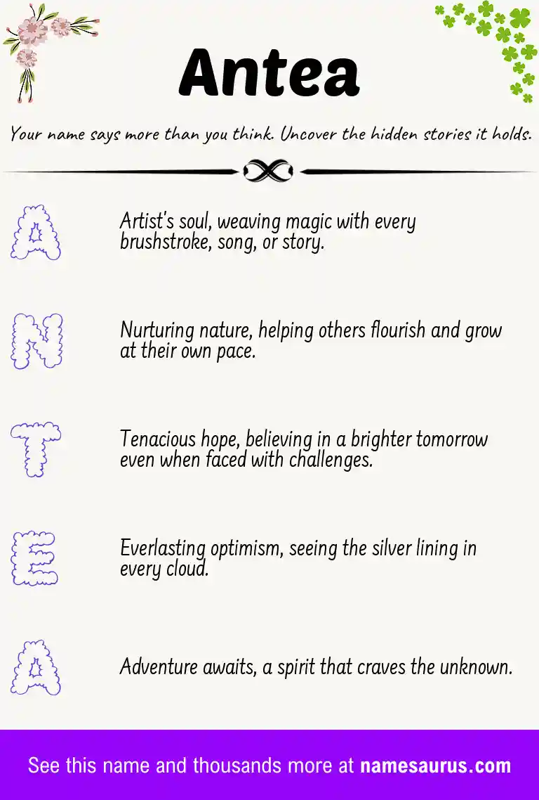 Acrostic poem about Antea.