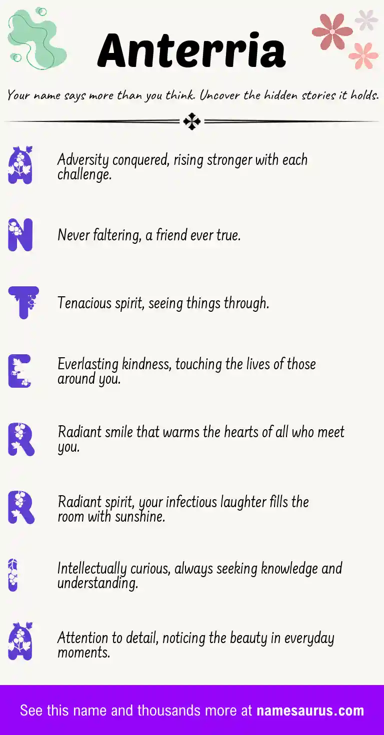 Acrostic poem about Anterria.
