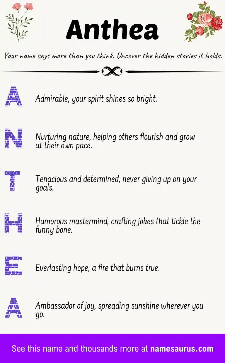 Acrostic poem about Anthea.