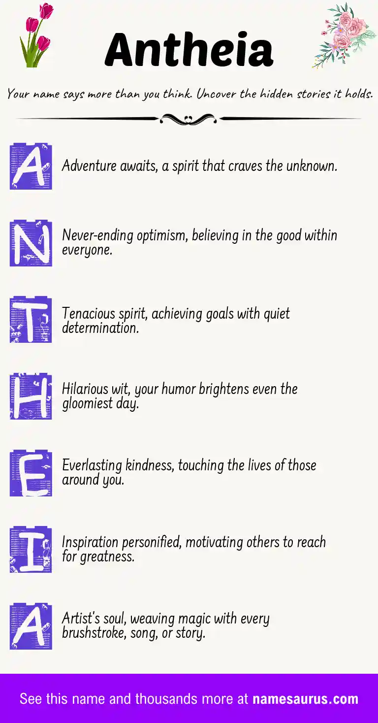 Acrostic poem about Antheia.