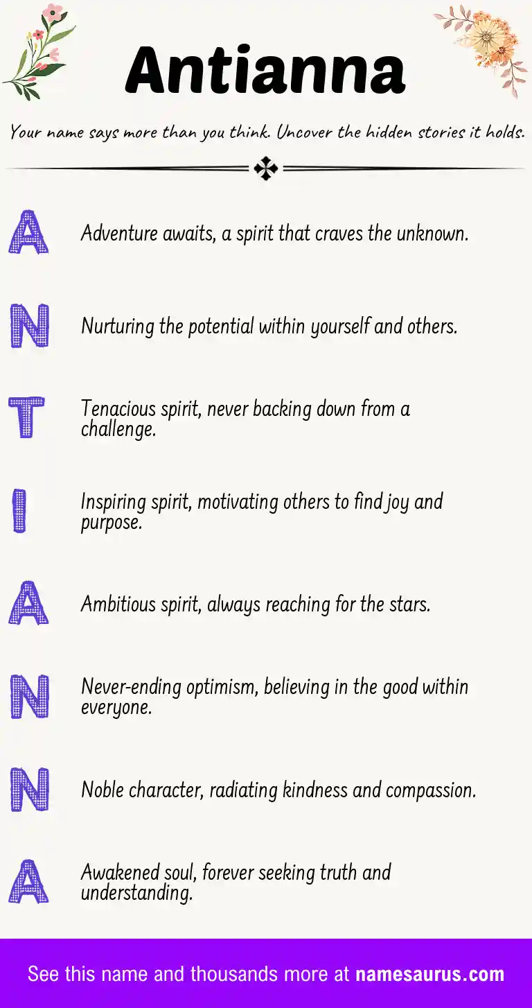 Acrostic poem about Antianna.