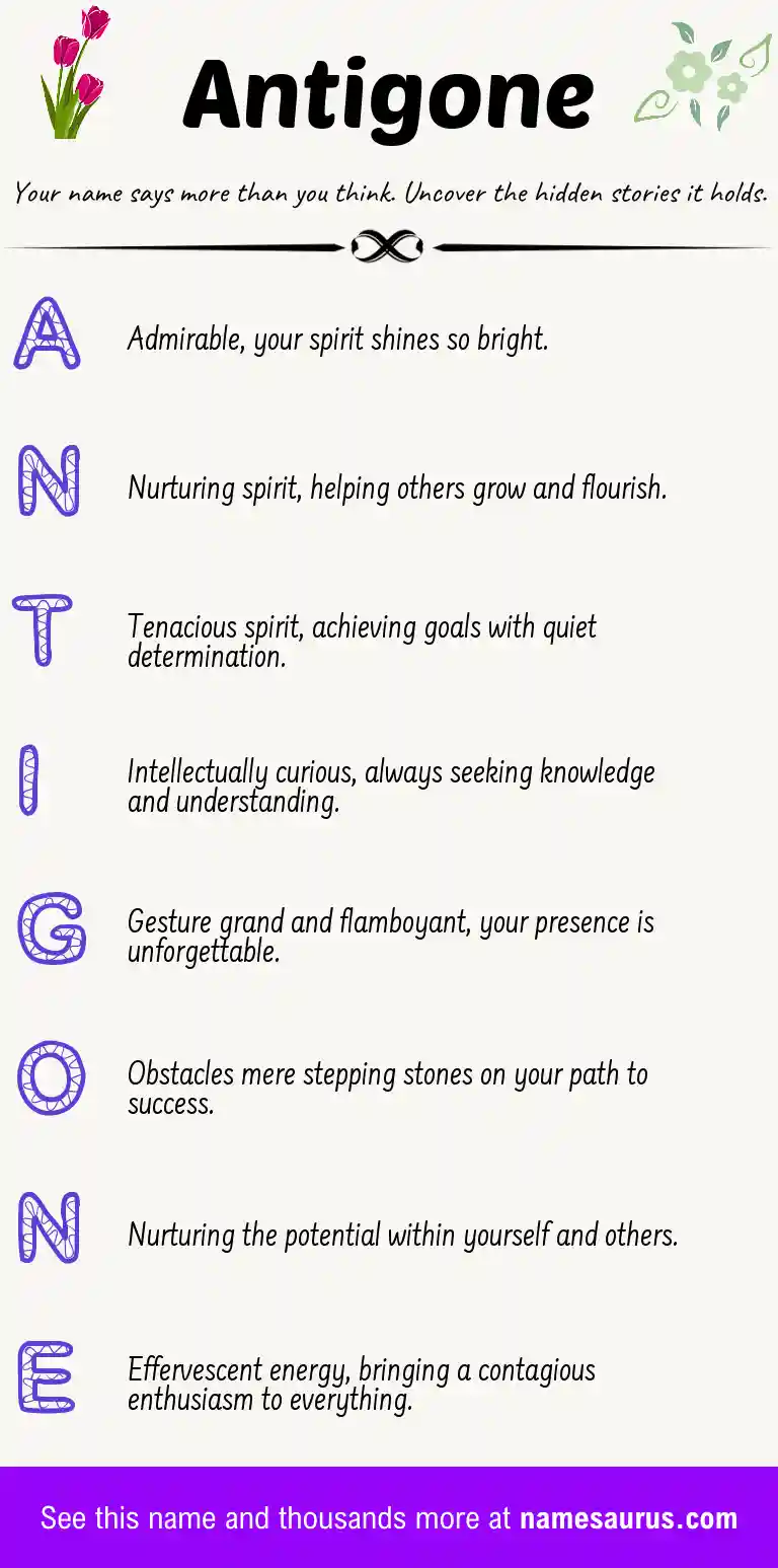Acrostic poem about Antigone.