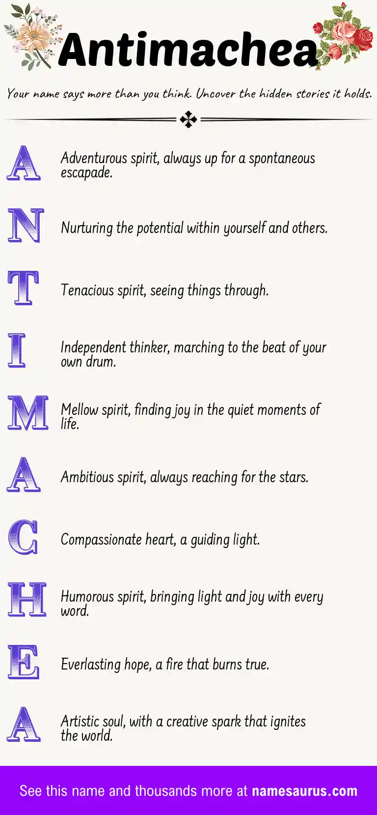 Acrostic poem about Antimachea.