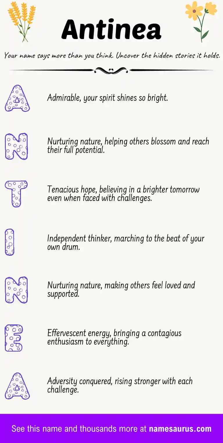 Acrostic poem about Antinea.