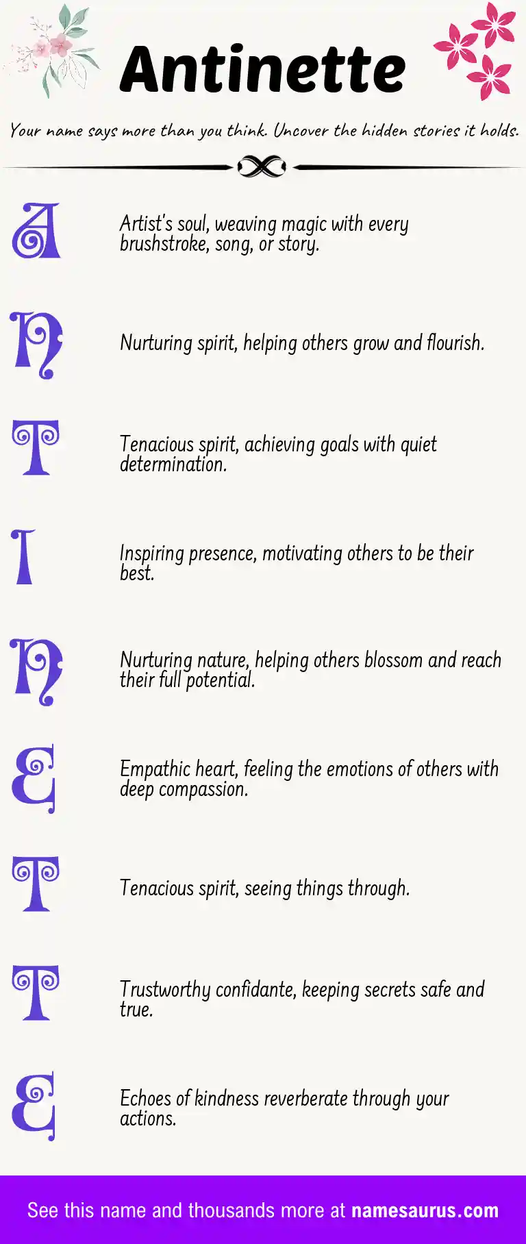 Acrostic poem about Antinette.