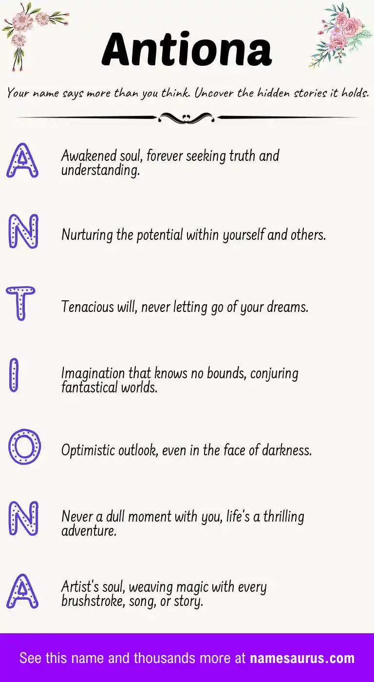 Acrostic poem about Antiona.