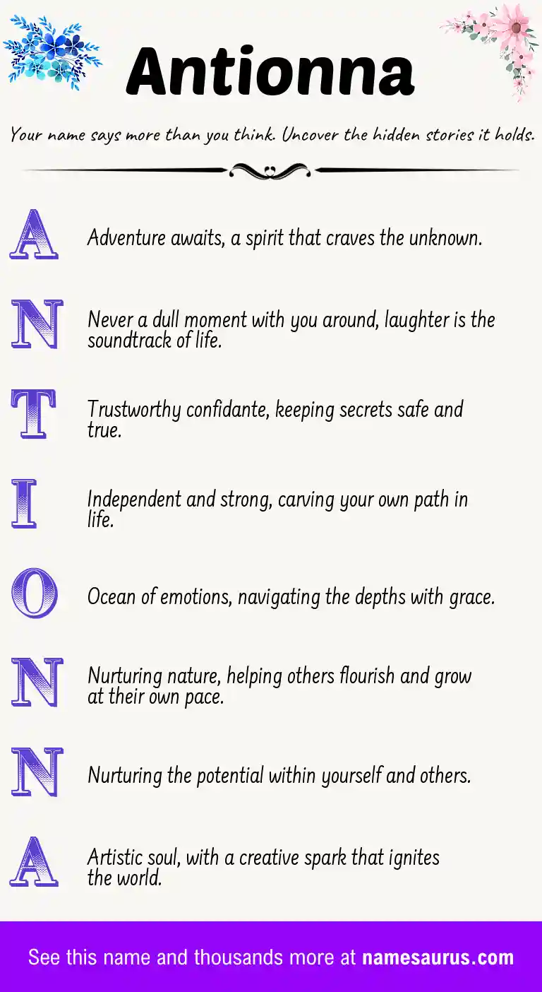 Acrostic poem about Antionna.