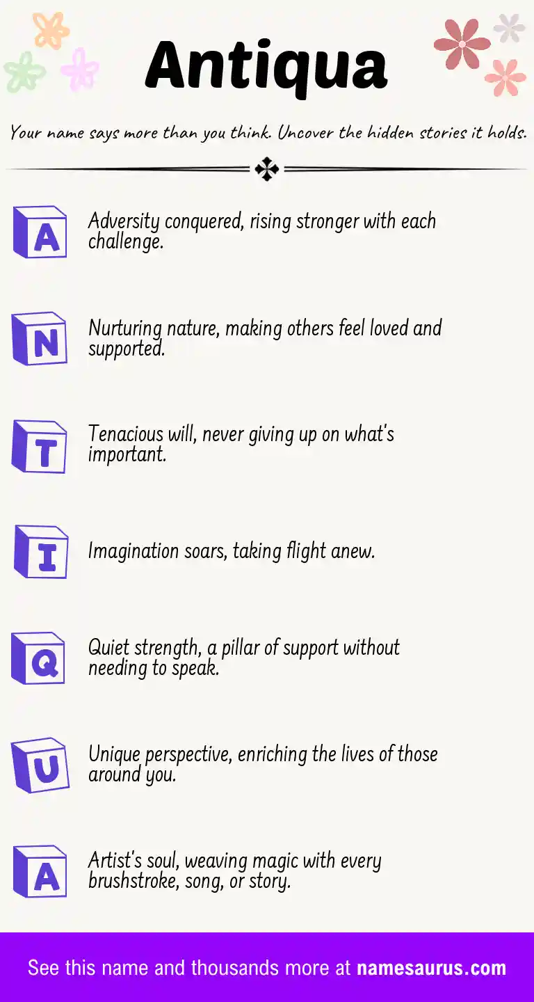 Acrostic poem about Antiqua.