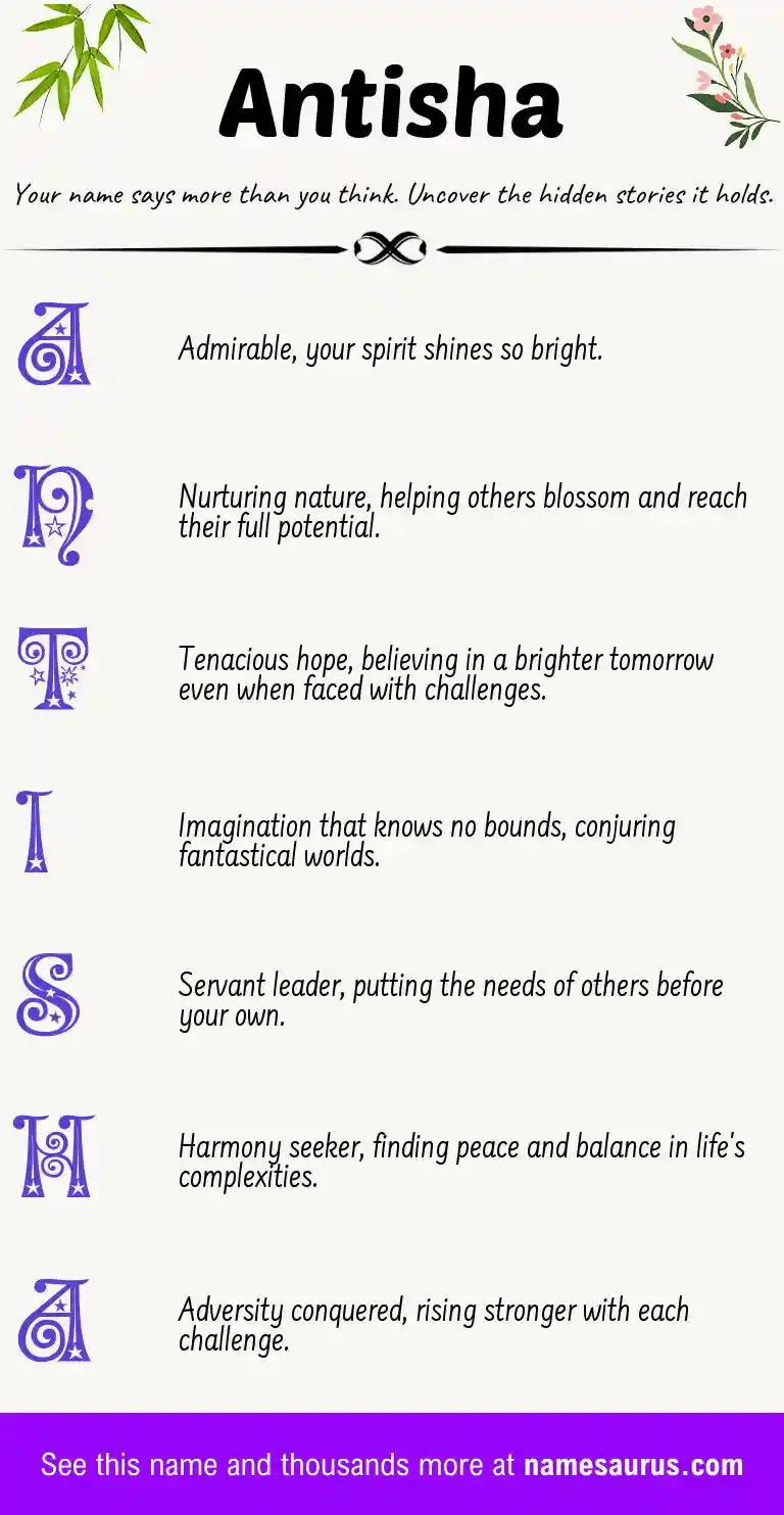 Acrostic poem about Antisha.