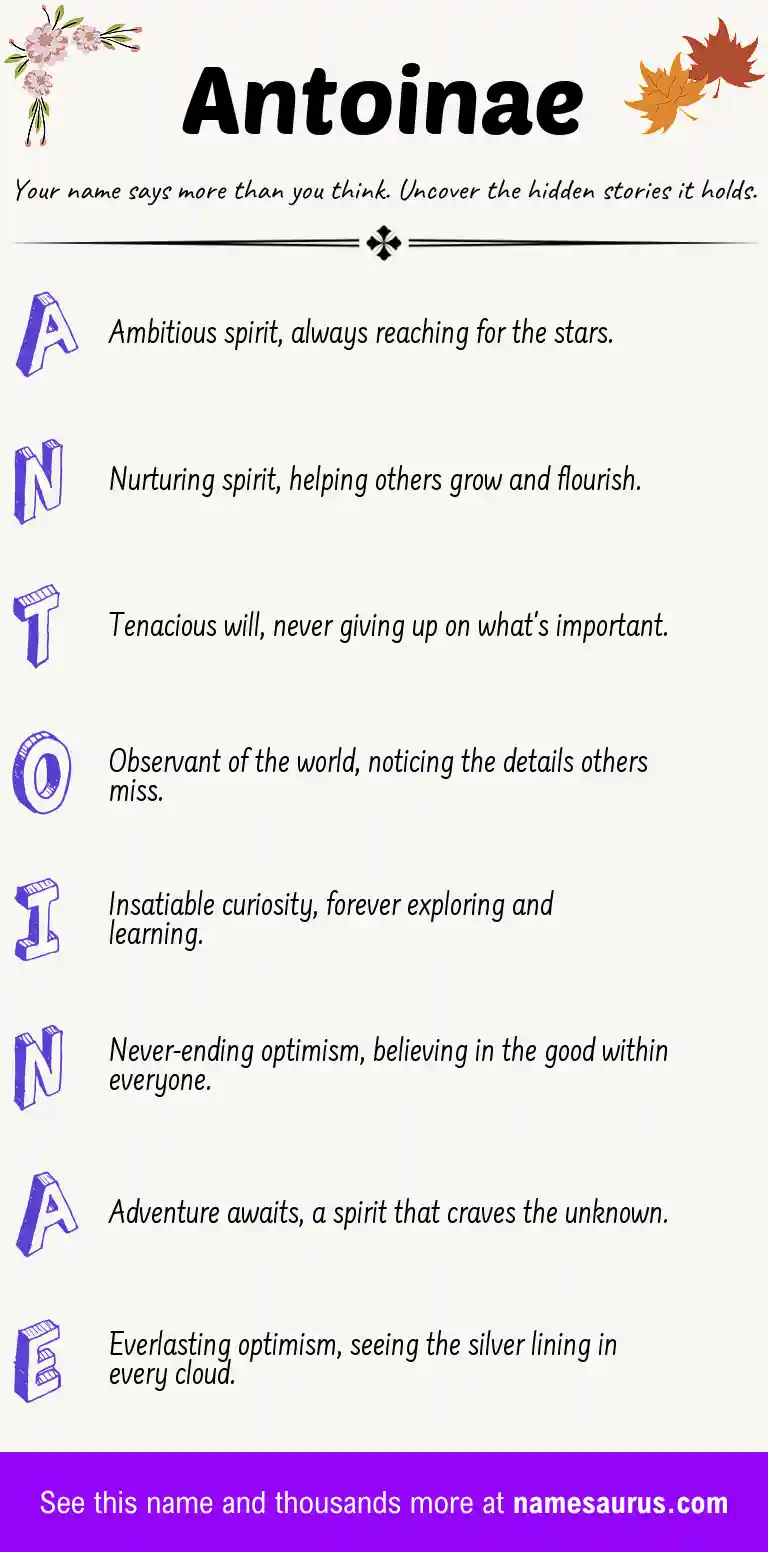 Acrostic poem about Antoinae.