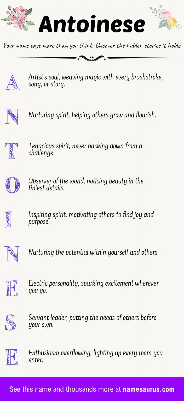 Acrostic poem about Antoinese.