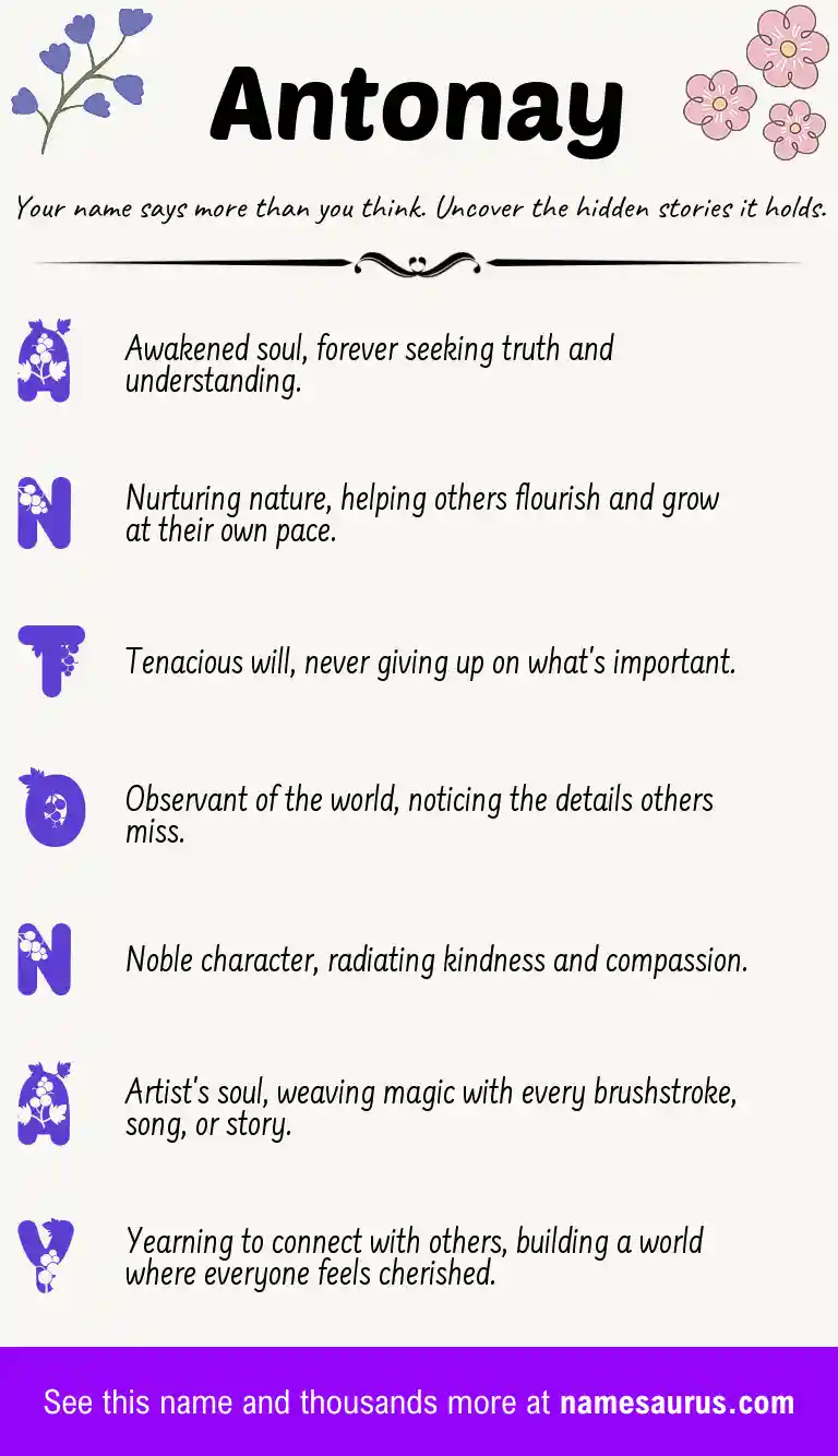 Acrostic poem about Antonay.