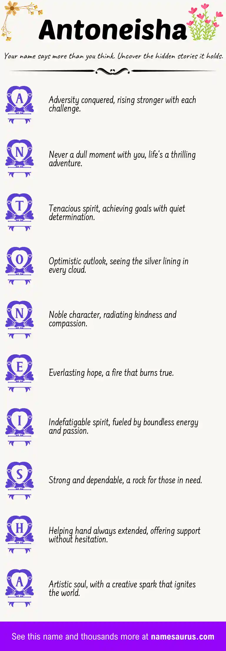 Acrostic poem about Antoneisha.