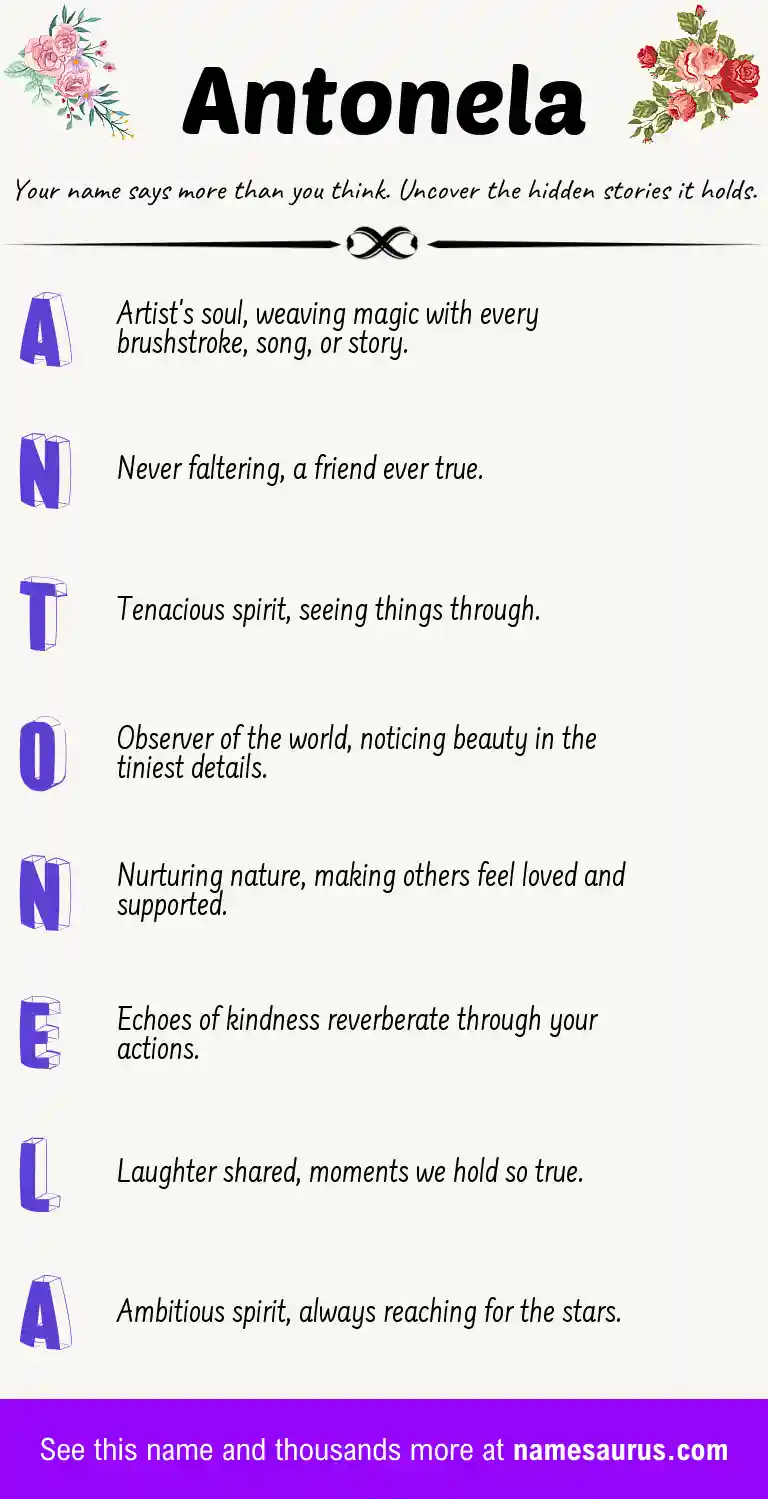 Acrostic poem about Antonela.