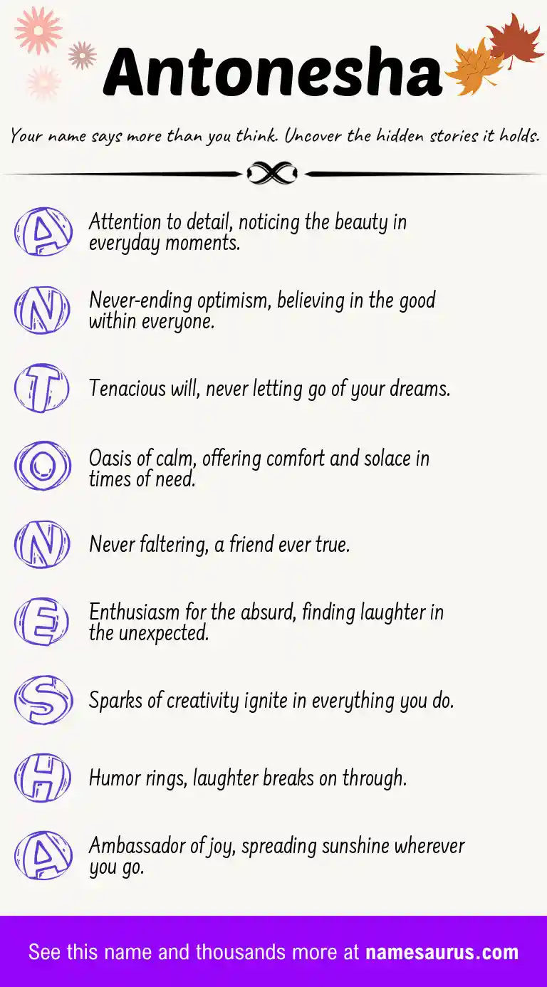 Acrostic poem about Antonesha.