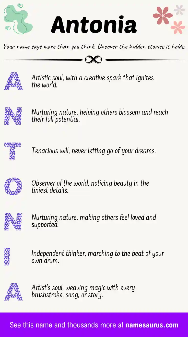 Acrostic poem about Antonia.