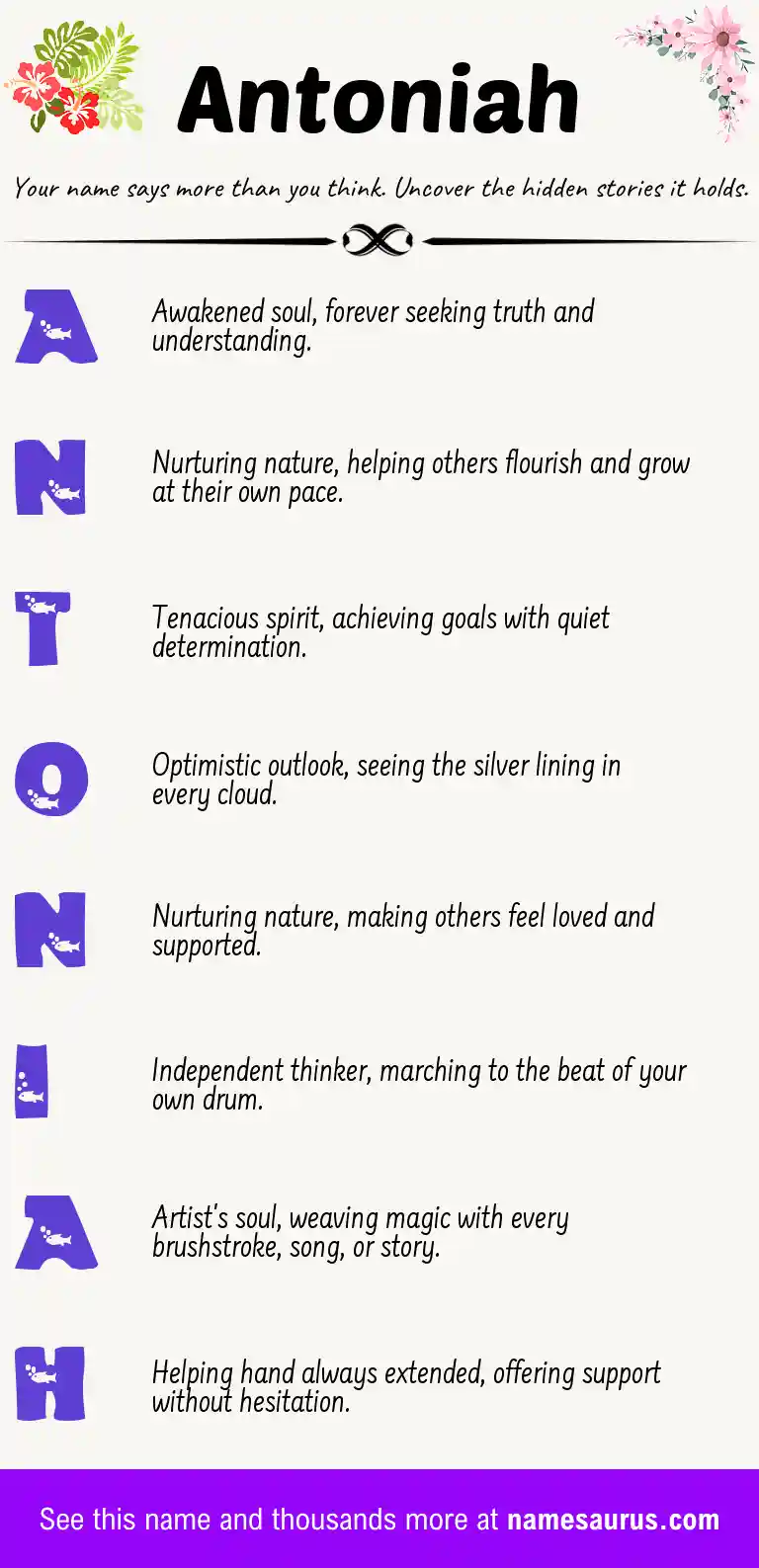 Acrostic poem about Antoniah.
