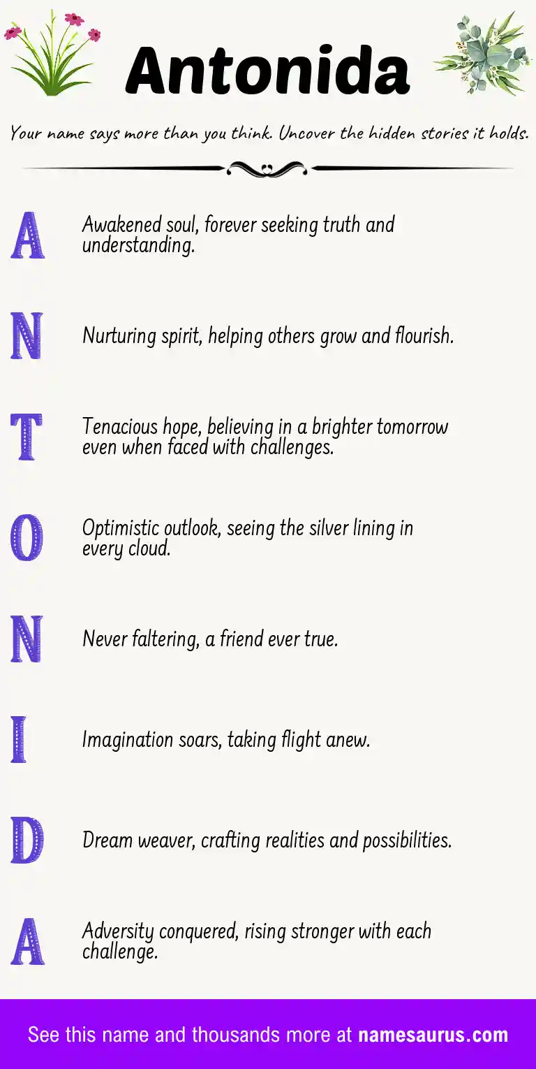 Acrostic poem about Antonida.