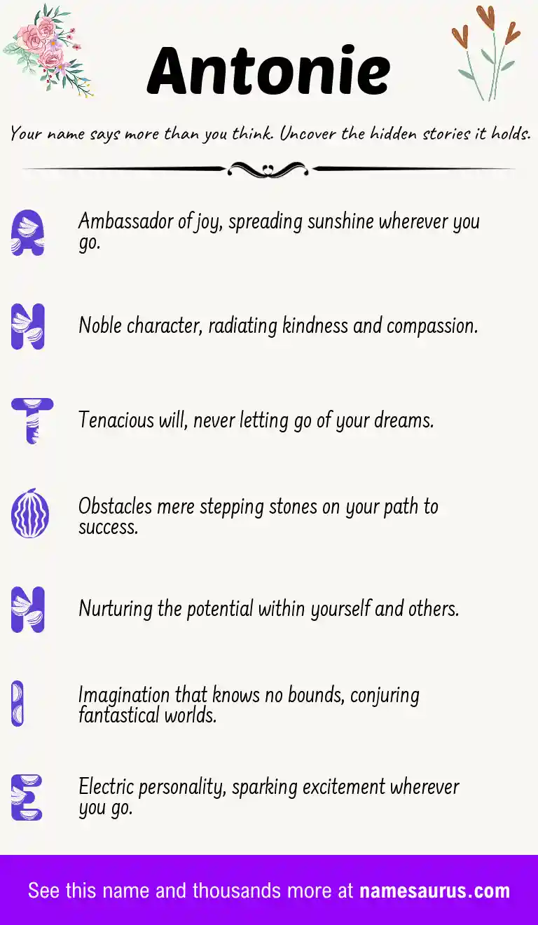 Acrostic poem about Antonie.