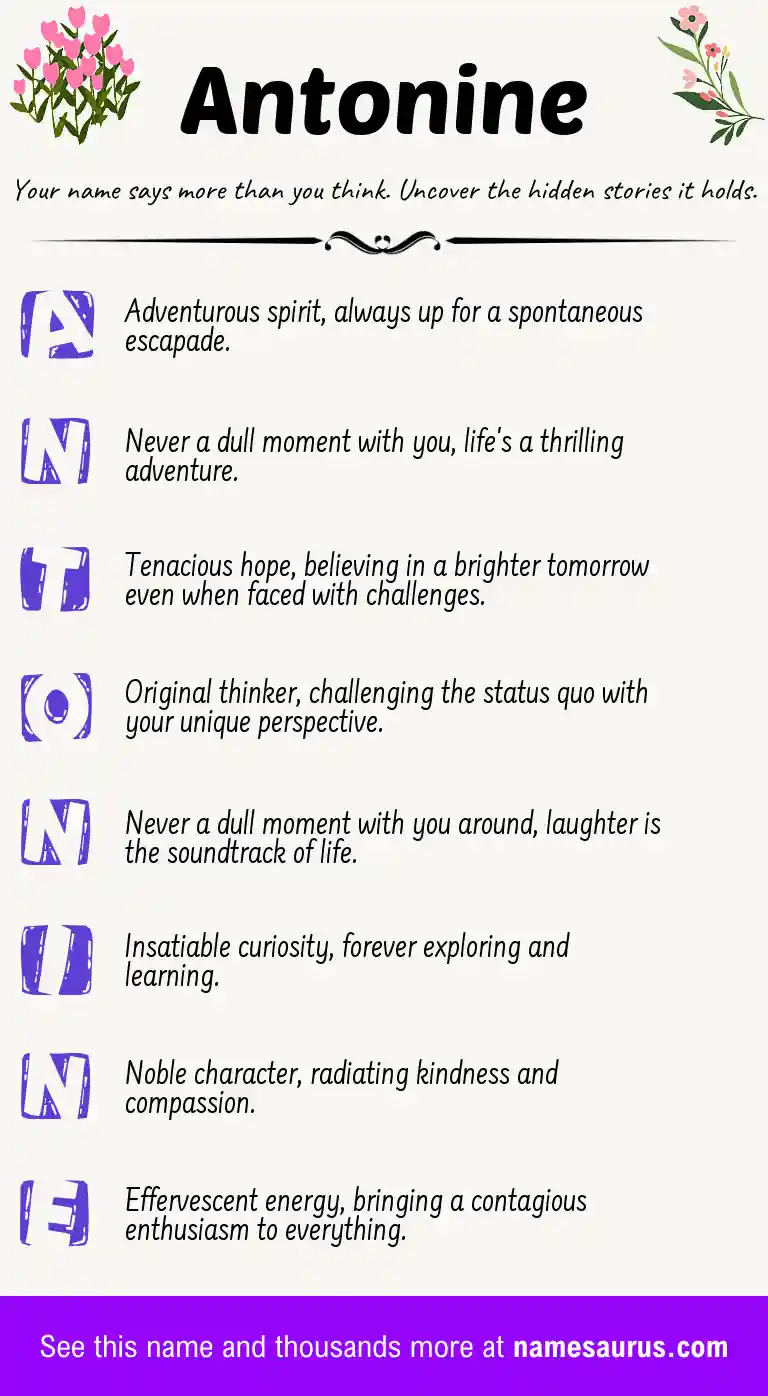 Acrostic poem about Antonine.