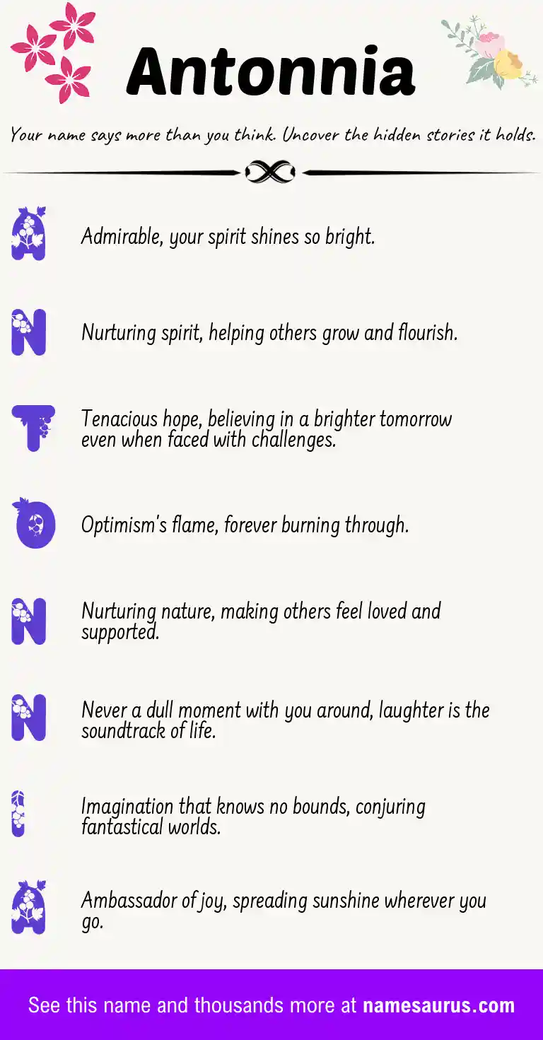 Acrostic poem about Antonnia.