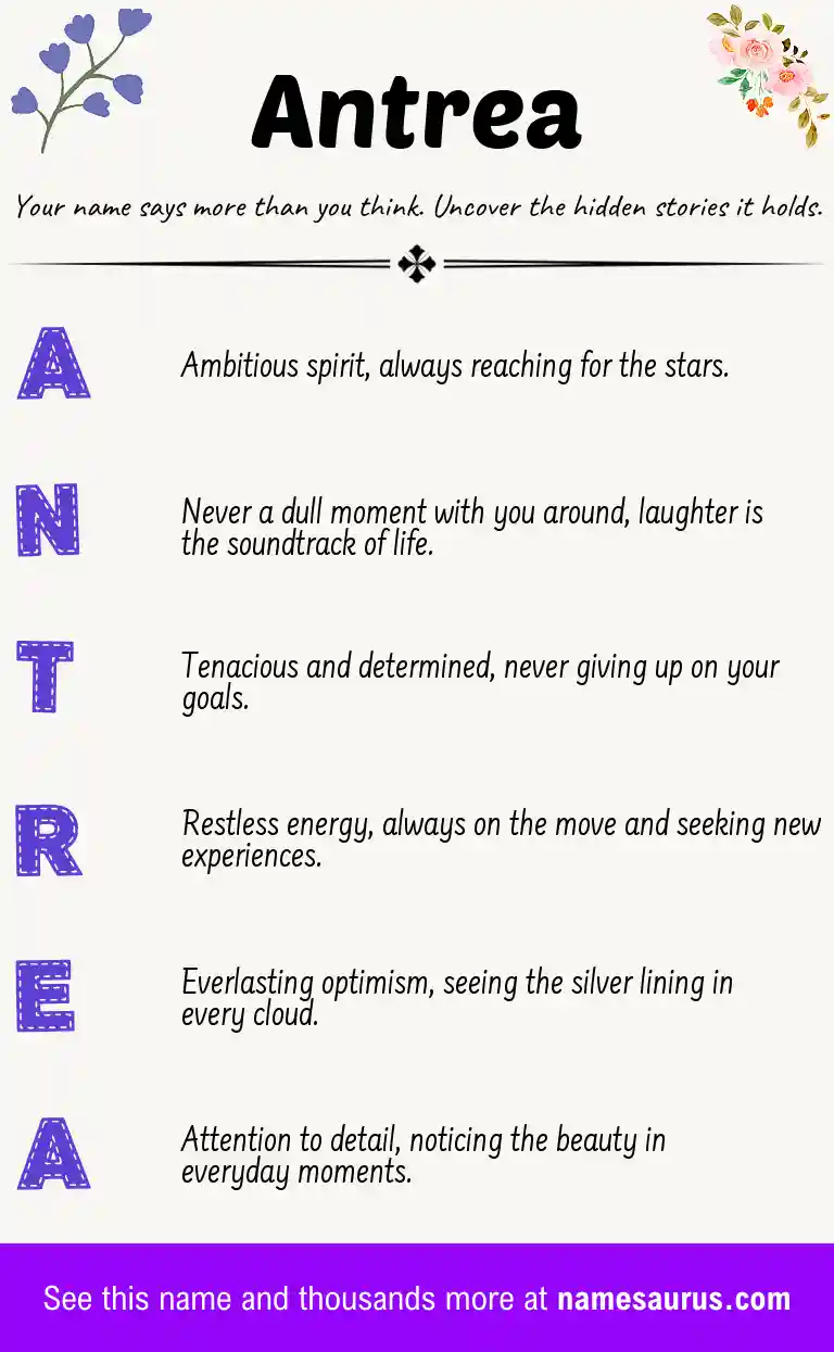 Acrostic poem about Antrea.