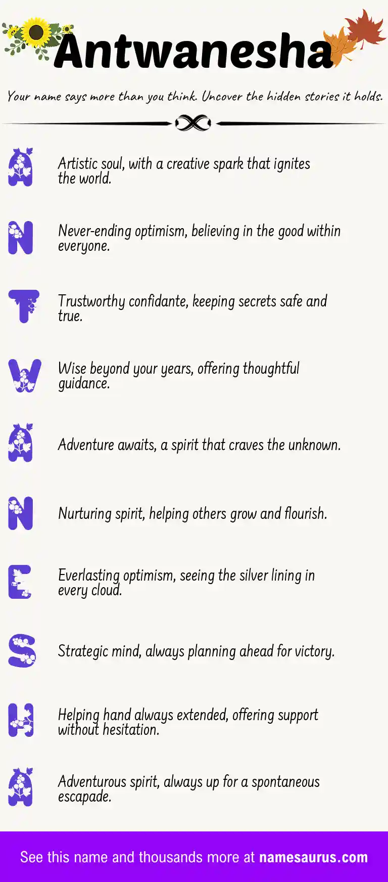 Acrostic poem about Antwanesha.