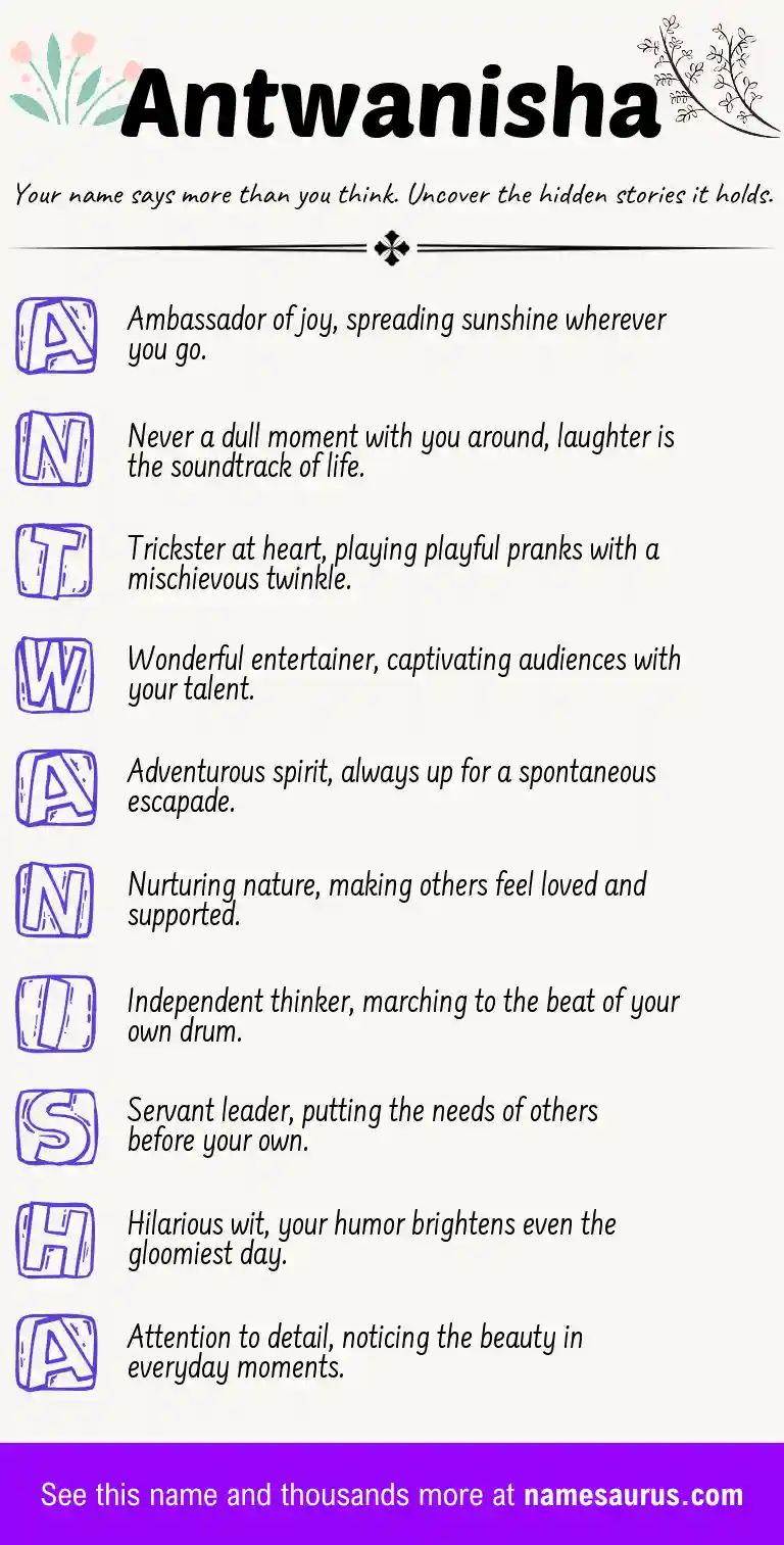 Acrostic poem about Antwanisha.