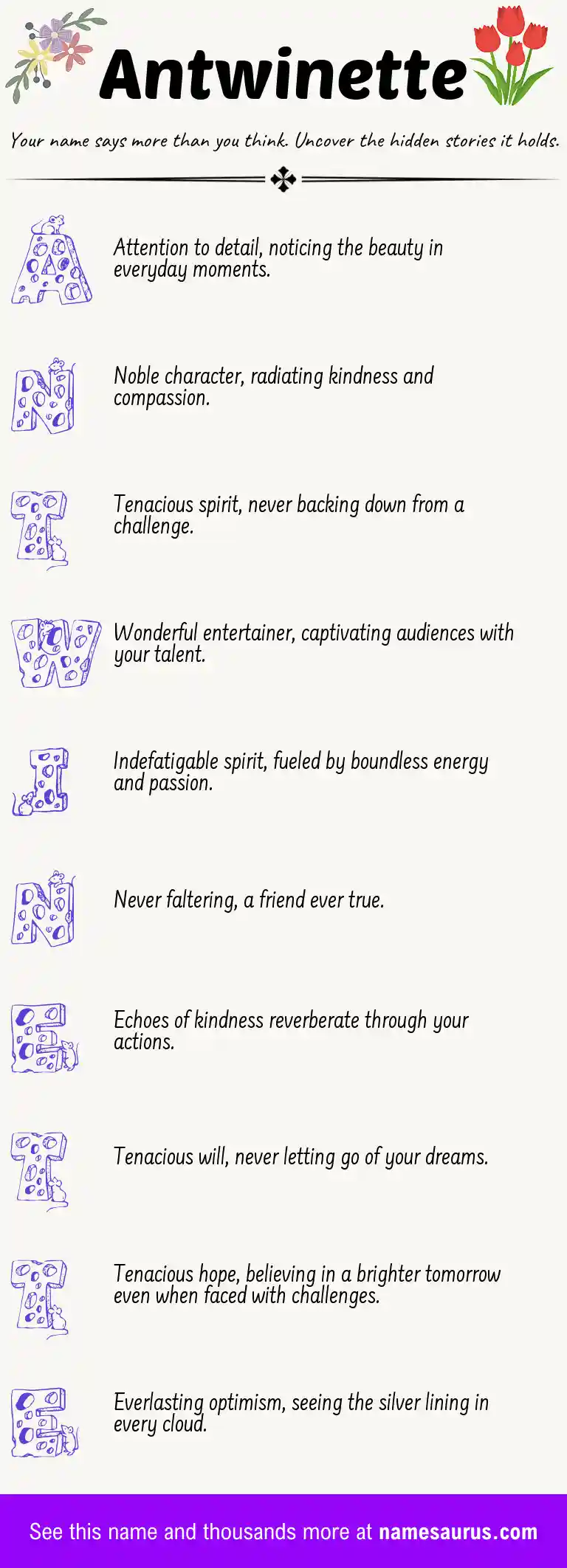 Acrostic poem about Antwinette.