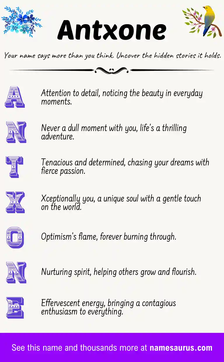 Acrostic poem about Antxone.