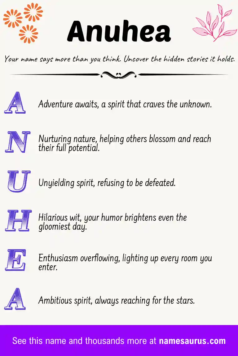 Acrostic poem about Anuhea.