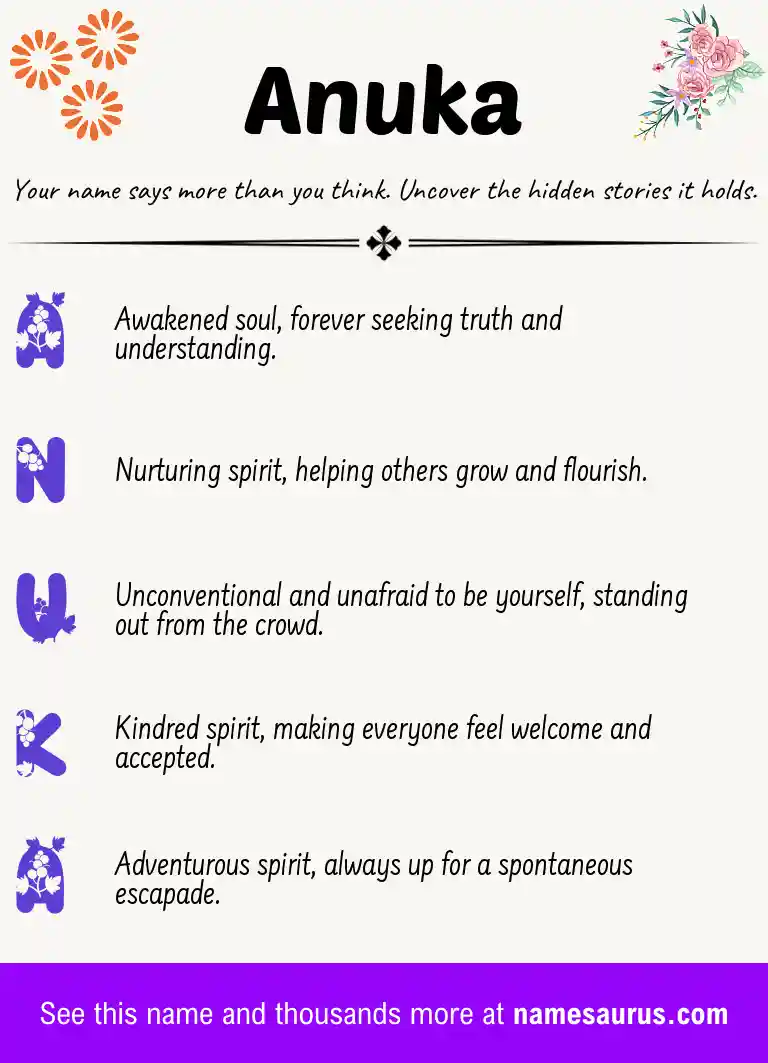 Acrostic poem about Anuka.