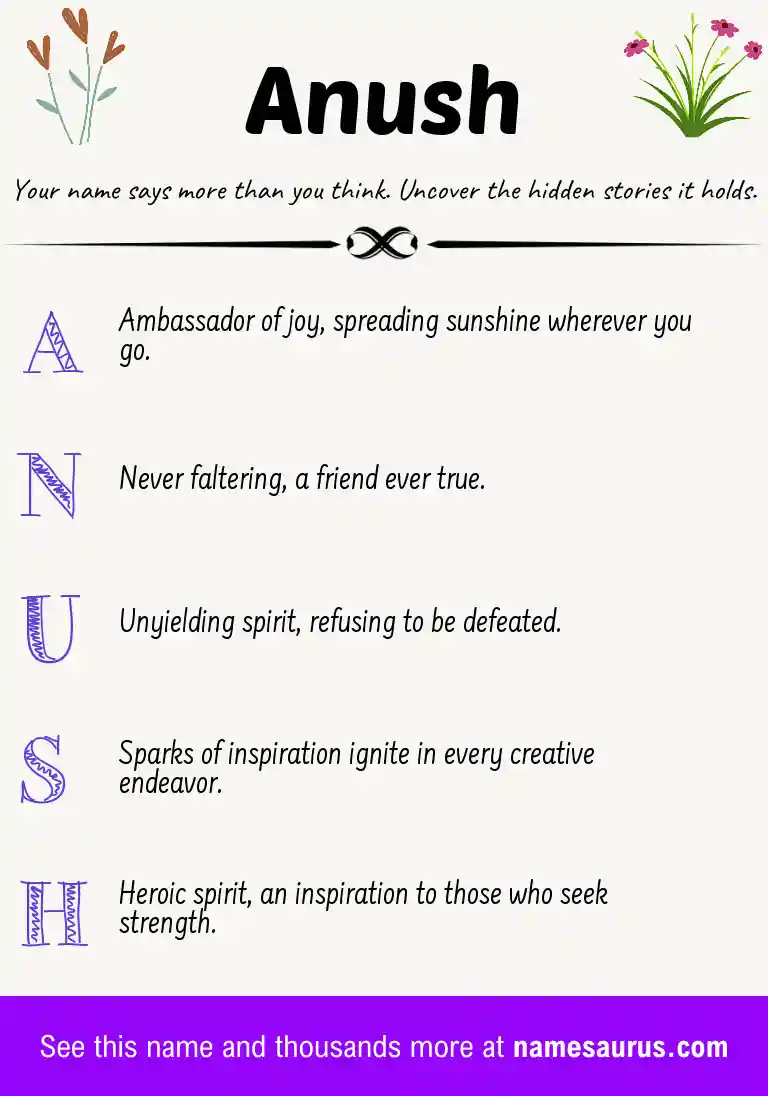 Acrostic poem about Anush.