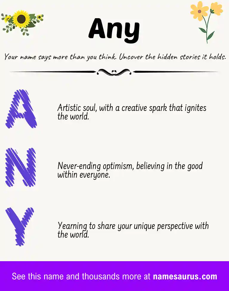 Acrostic poem about Any.