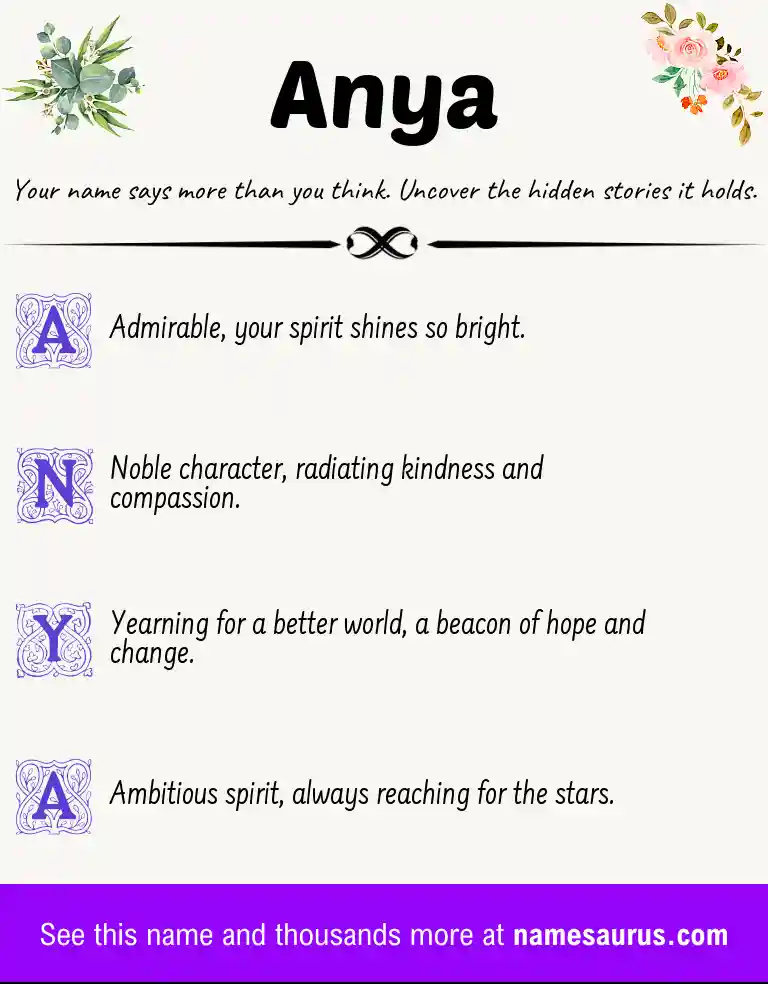 Acrostic poem about Anya.