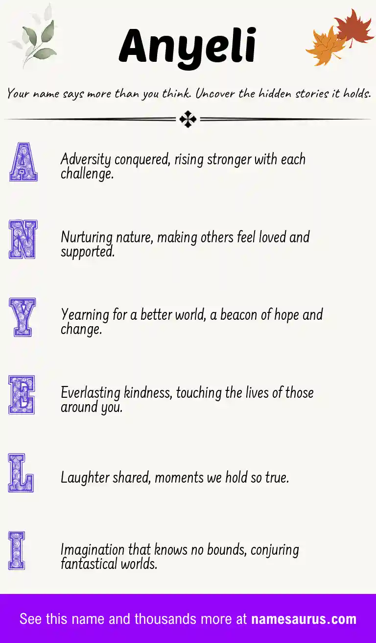 Acrostic poem about Anyeli.
