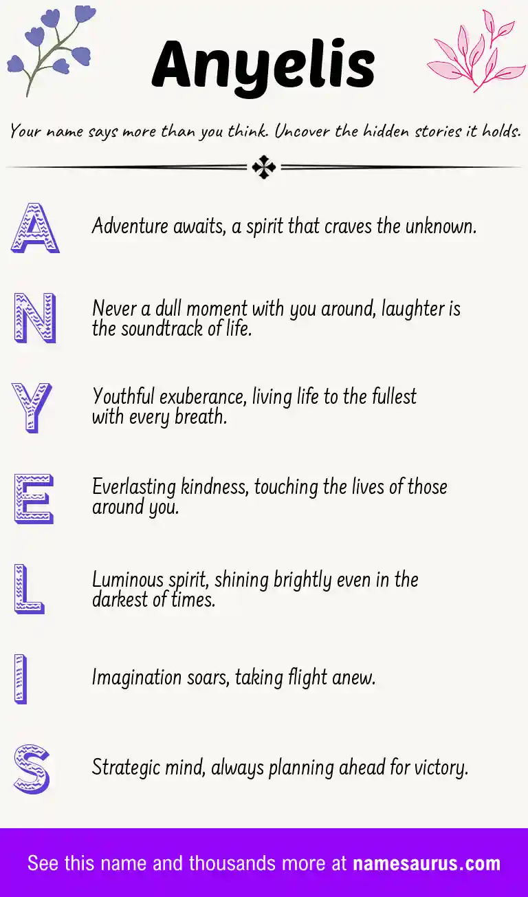 Acrostic poem about Anyelis.