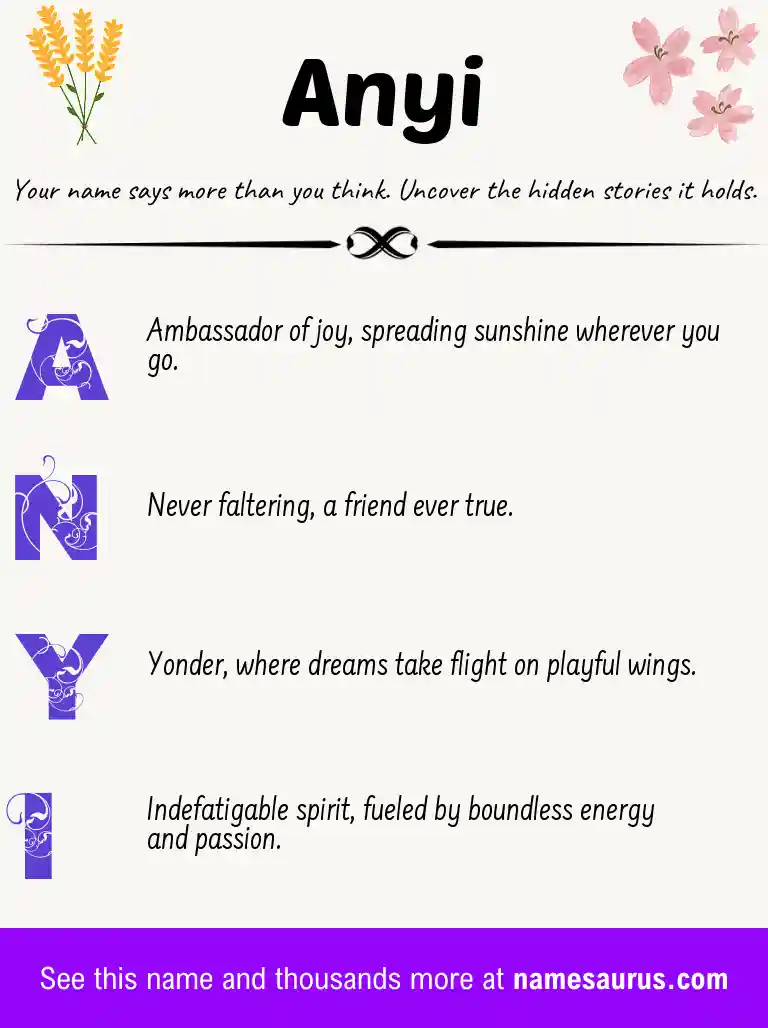 Acrostic poem about Anyi.