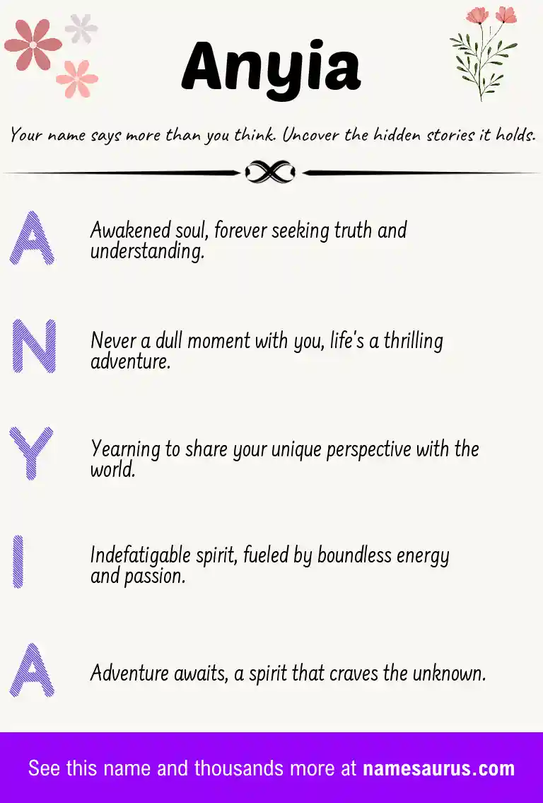Acrostic poem about Anyia.