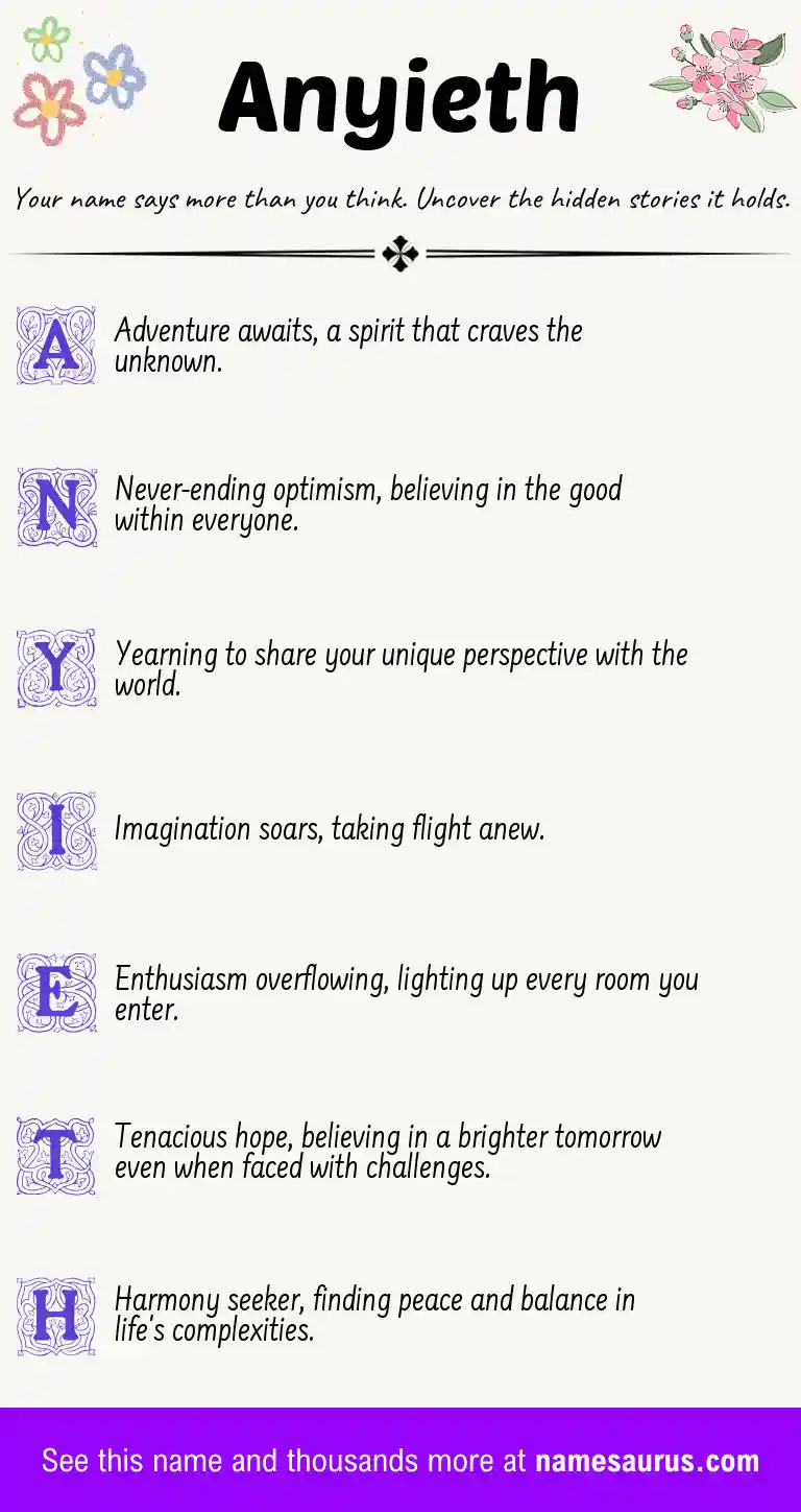 Acrostic poem about Anyieth.
