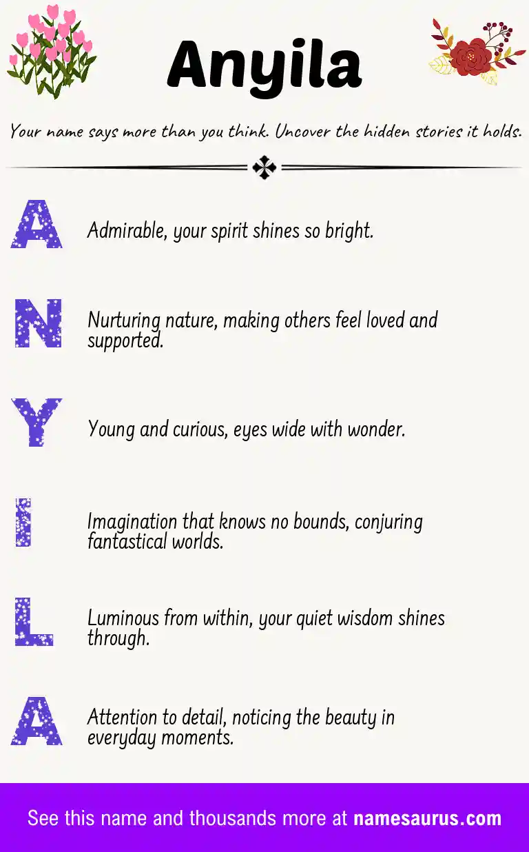 Acrostic poem about Anyila.