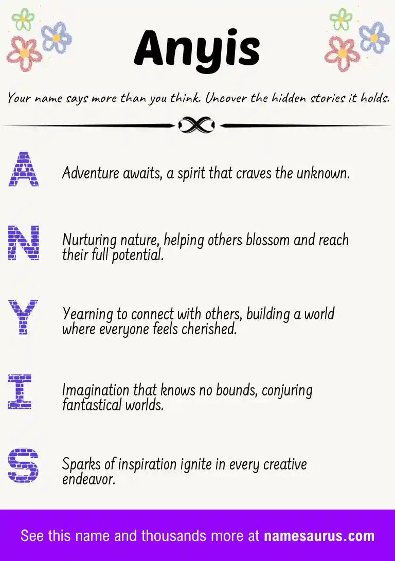 Acrostic poem about Anyis.