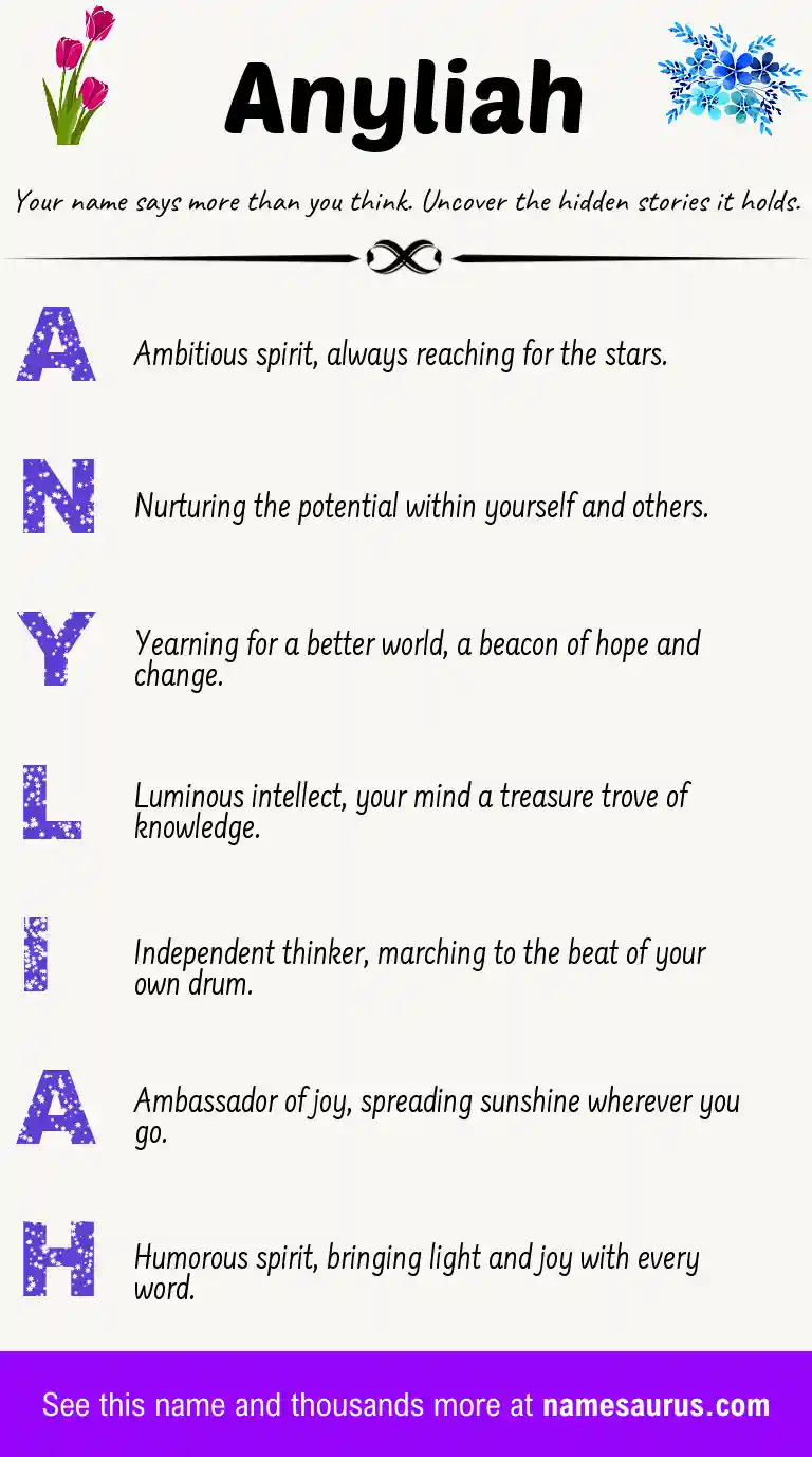 Acrostic poem about Anyliah.