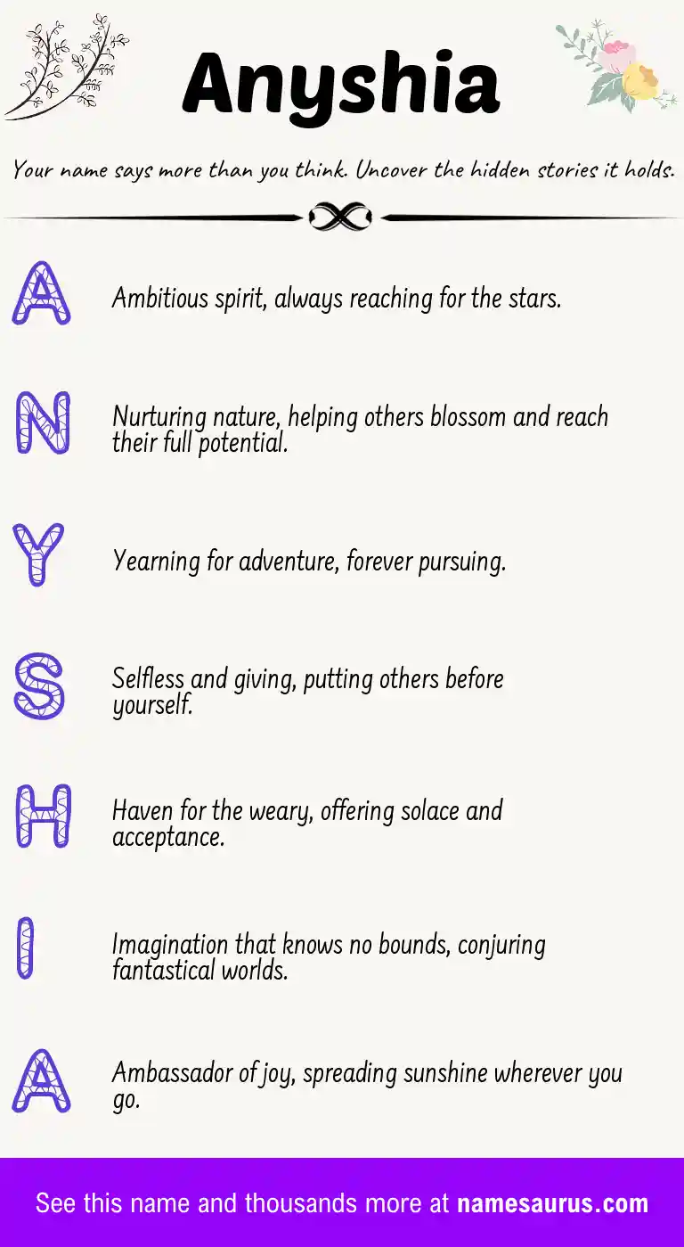 Acrostic poem about Anyshia.